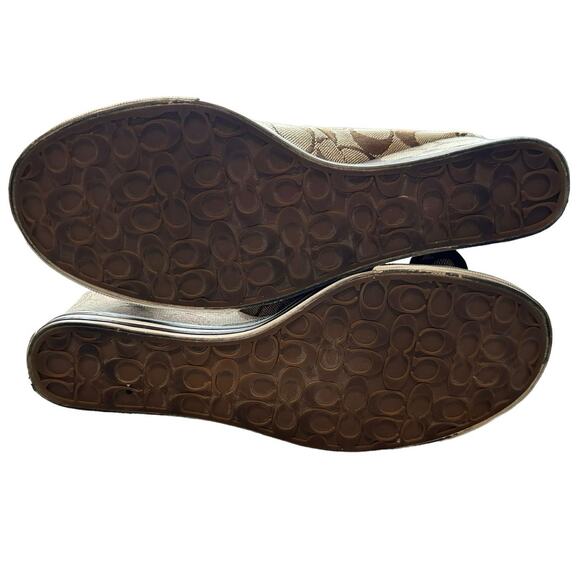 COACH Women’s Sweetie Bow Signature Canvas Wedge Heels in brown-Size 7.5 - Picture 5 of 6